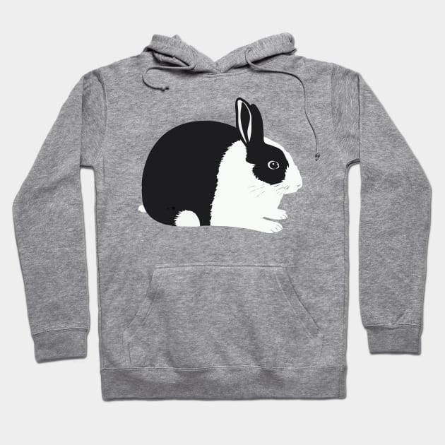 Black Dutch Rabbit Chubby Bun Lady Mom Birthday Hoodie by wigobun